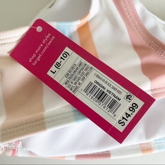 Xhilaration Bralette Bikini Stripe Size L NWT - Picture 5 of 5
